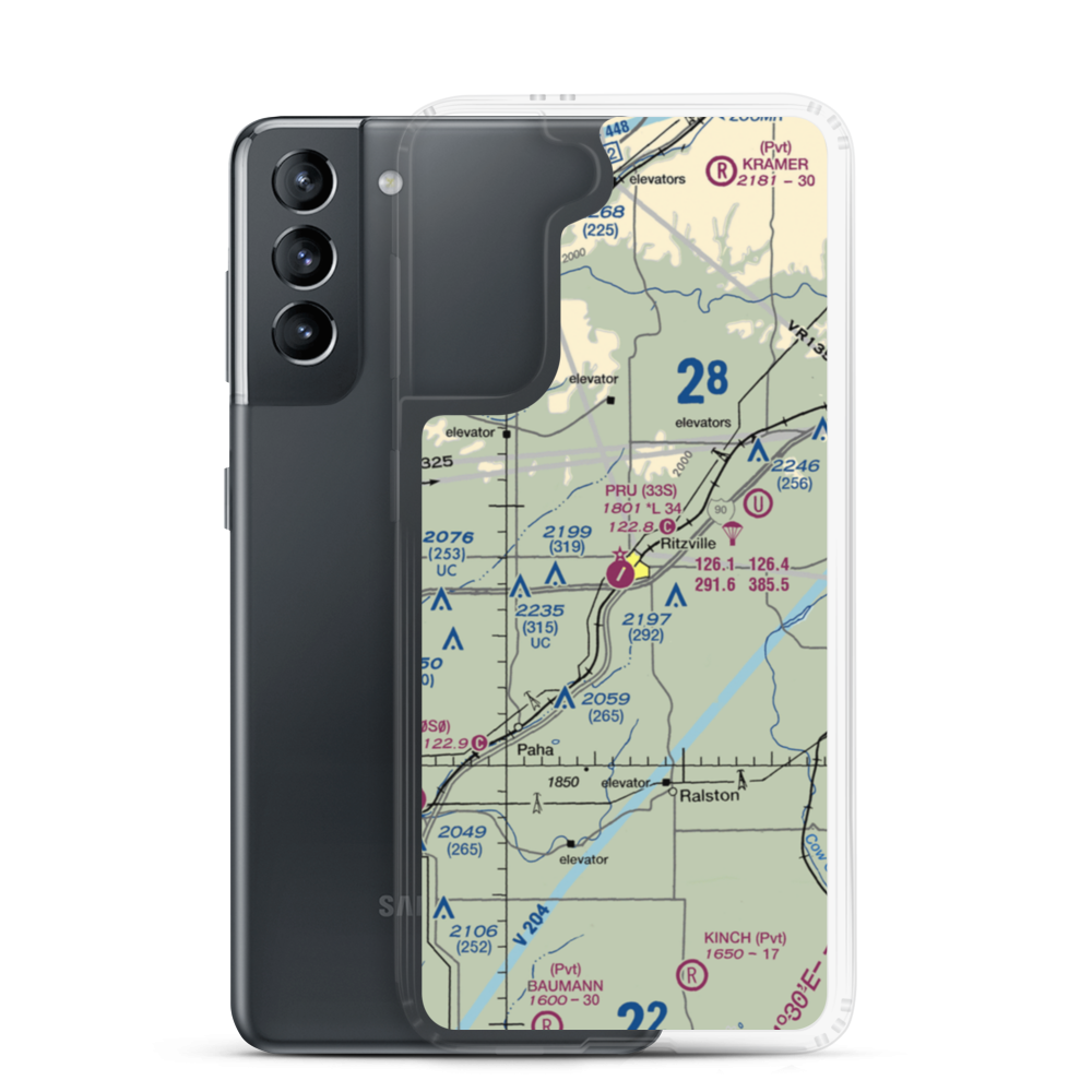 Pru Field (33S) VFR Sectional Samsung Case Samsung Galaxy S21 model shown