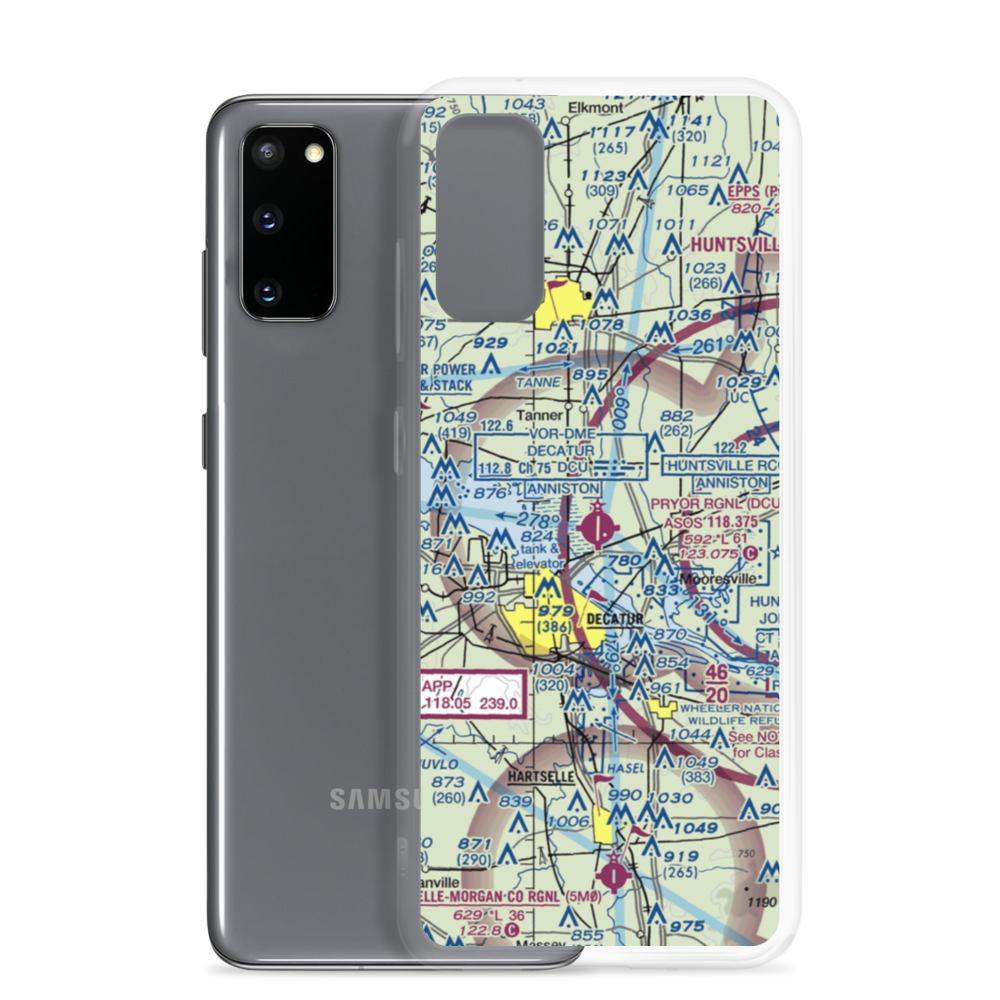 Pryor Field Regional Airport (DCU) VFR Sectional Samsung Case Samsung Galaxy S20 model shown