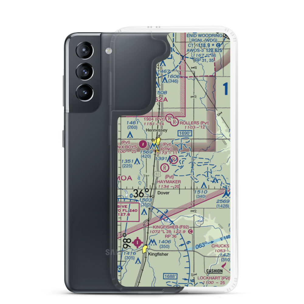 PTNO Airport (OK56) VFR Sectional Samsung Case Samsung Galaxy S21 model shown
