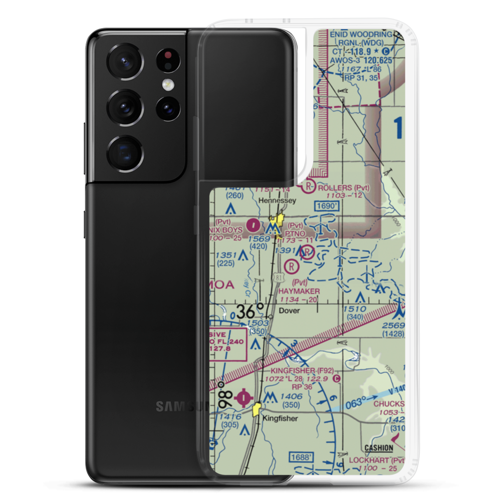 PTNO Airport (OK56) VFR Sectional Samsung Case Samsung Galaxy S21 Ultra model shown