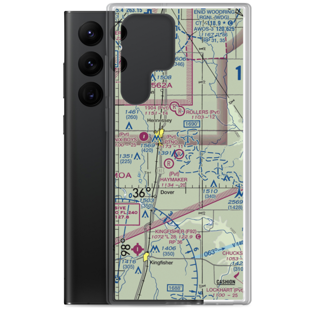 PTNO Airport (OK56) VFR Sectional Samsung Case Samsung Galaxy S22 Ultra model shown