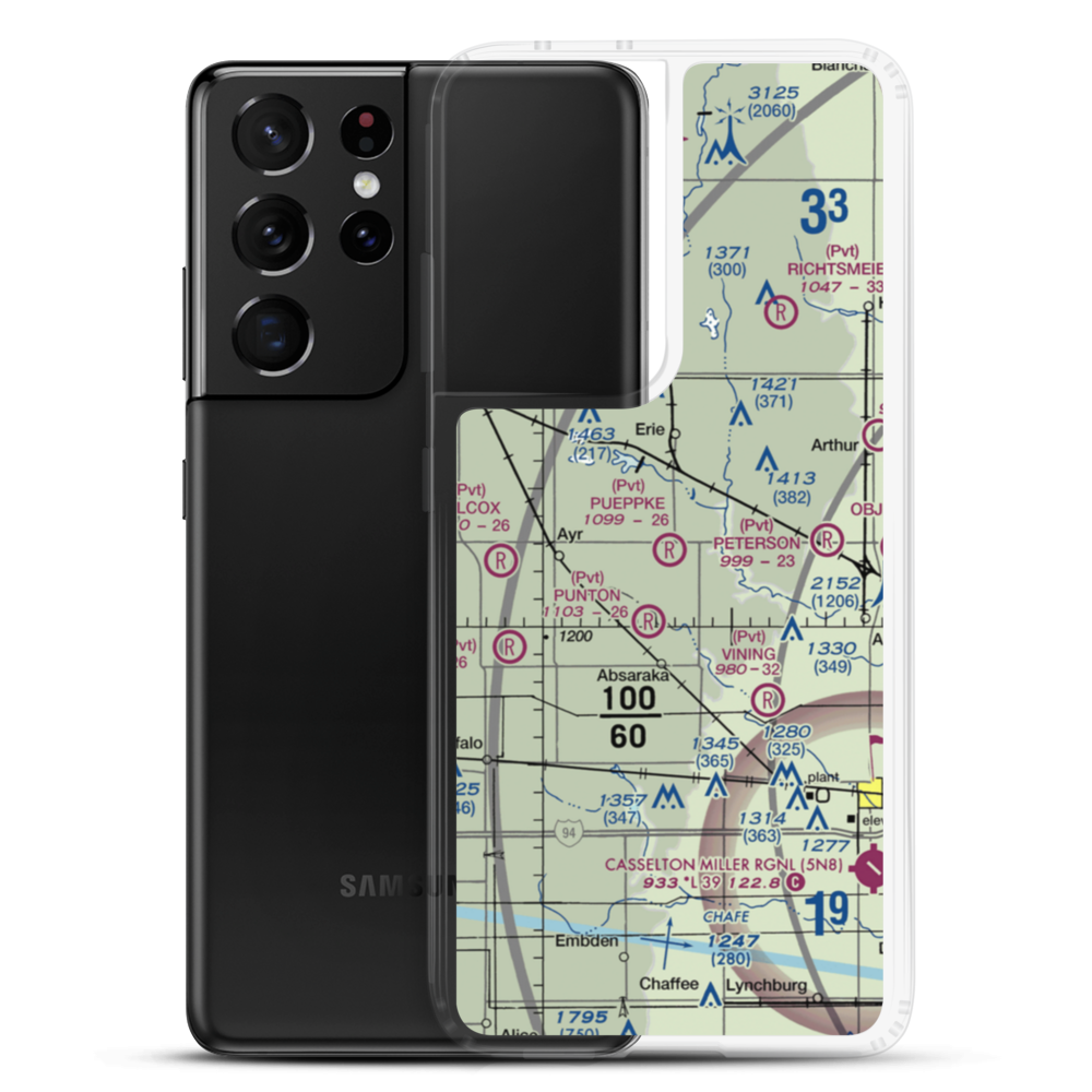 Pueppke Airport (ND53) VFR Sectional Samsung Case Samsung Galaxy S21 Ultra model shown