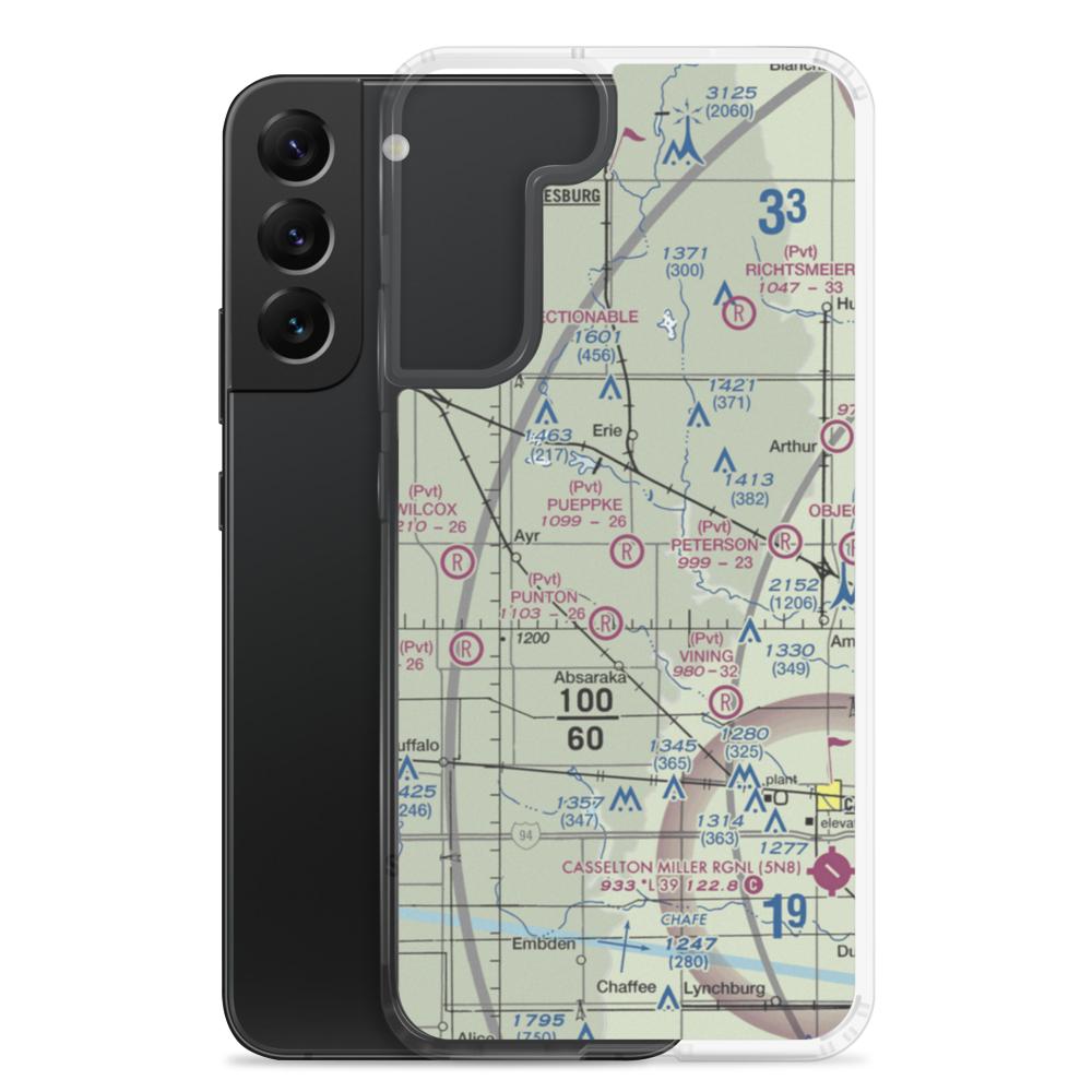 Pueppke Airport (ND53) VFR Sectional Samsung Case Samsung Galaxy S22 Plus model shown