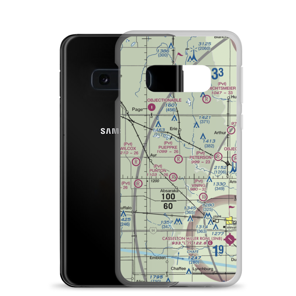 Pueppke Airport (ND53) VFR Sectional Samsung Case Samsung Galaxy S10e model shown