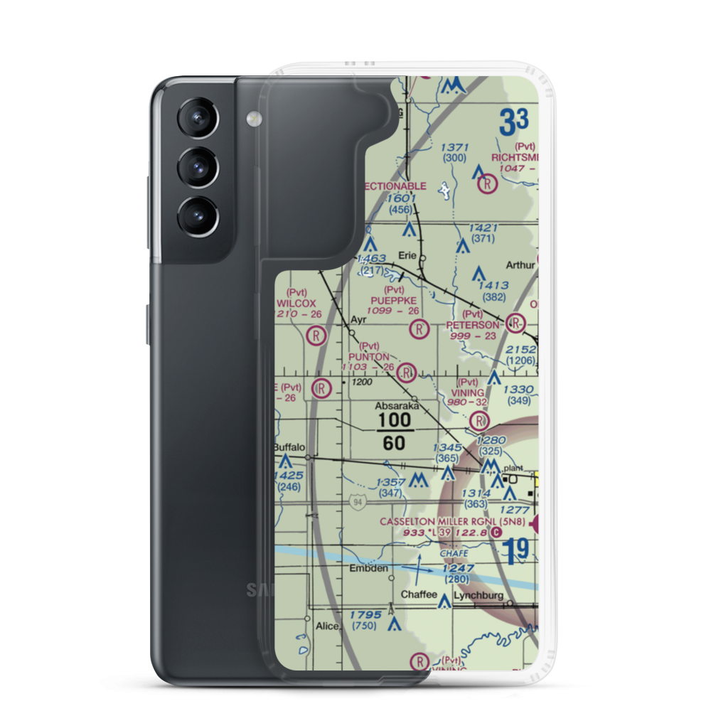 Punton Private Airport (ND07) VFR Sectional Samsung Case Samsung Galaxy S21 model shown