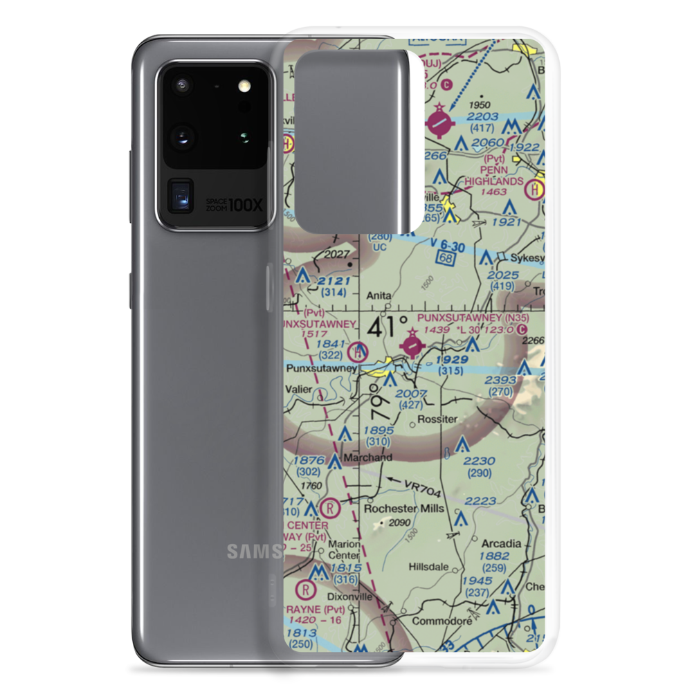 Punxsutawney Municipal Airport (N35) VFR Sectional Samsung Case Samsung Galaxy S20 Ultra model shown