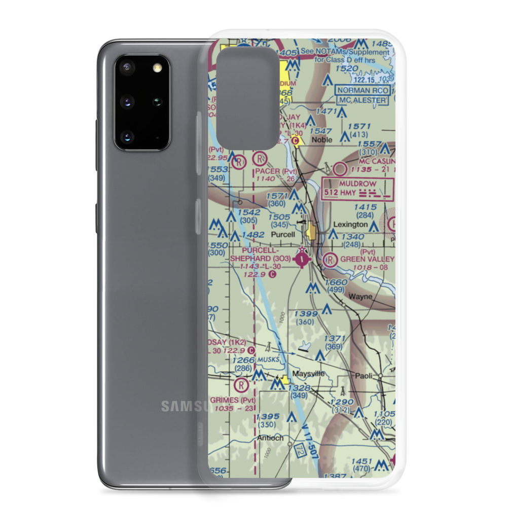 Purcell Municipal - Steven E. Shephard field (3O3) VFR Sectional Samsung Case Samsung Galaxy S20 Plus model shown