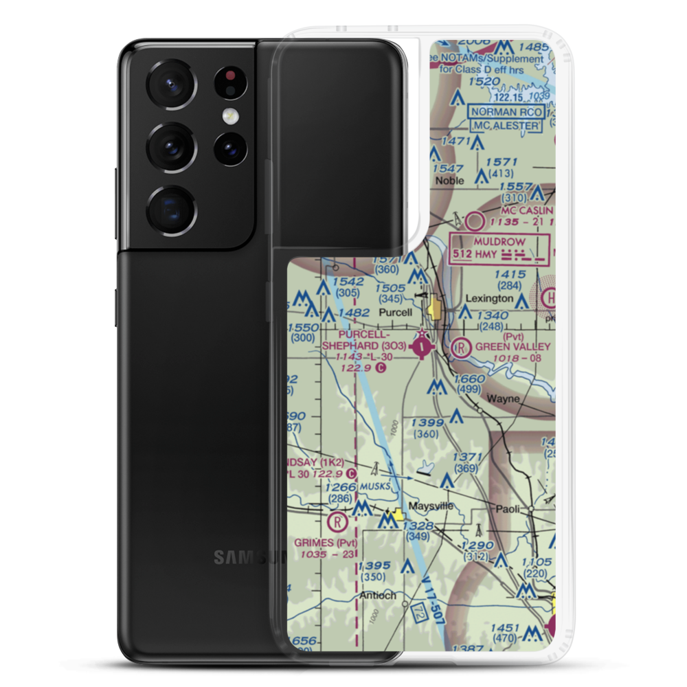 Purcell Municipal - Steven E. Shephard field (3O3) VFR Sectional Samsung Case Samsung Galaxy S21 Ultra model shown