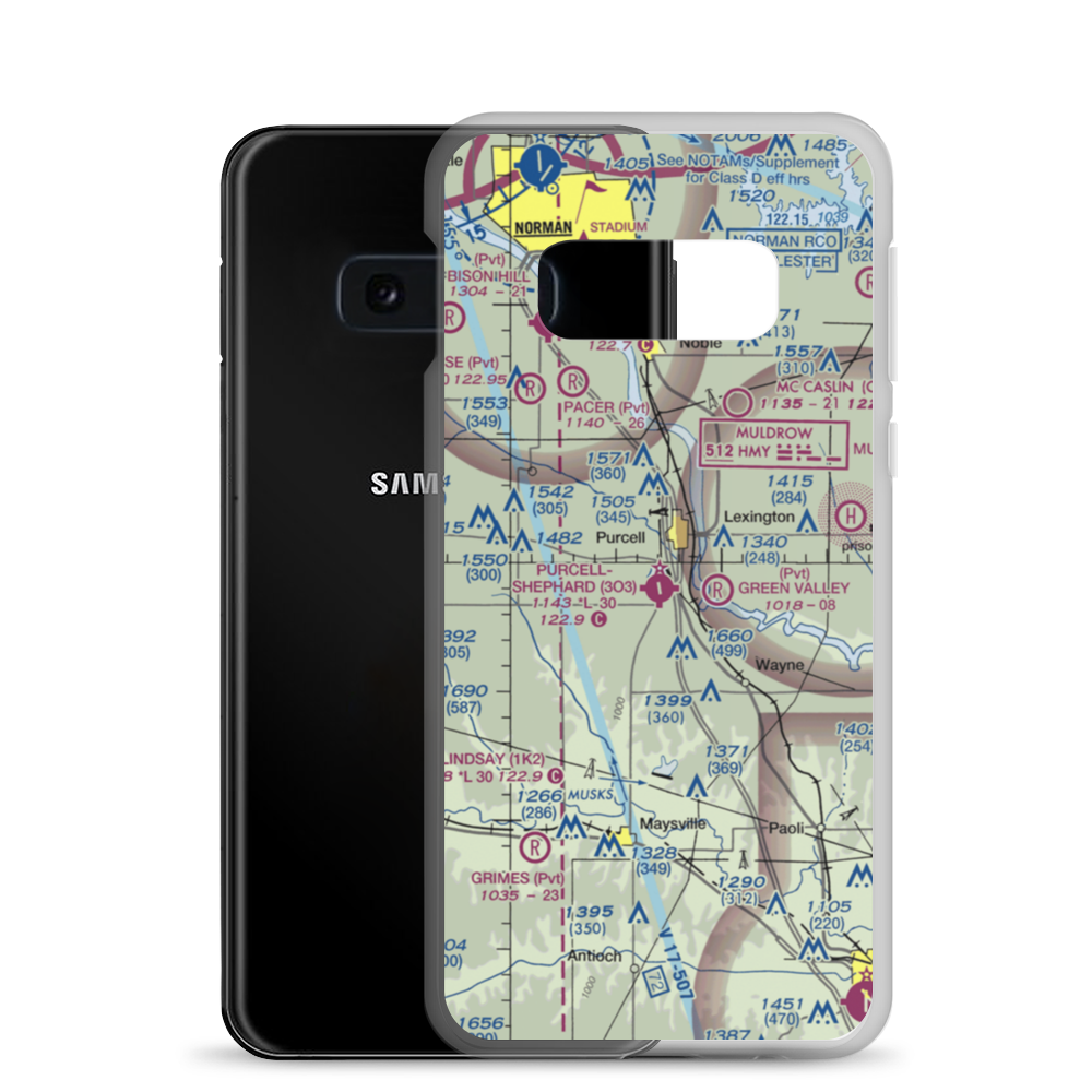 Purcell Municipal - Steven E. Shephard field (3O3) VFR Sectional Samsung Case Samsung Galaxy S10e model shown