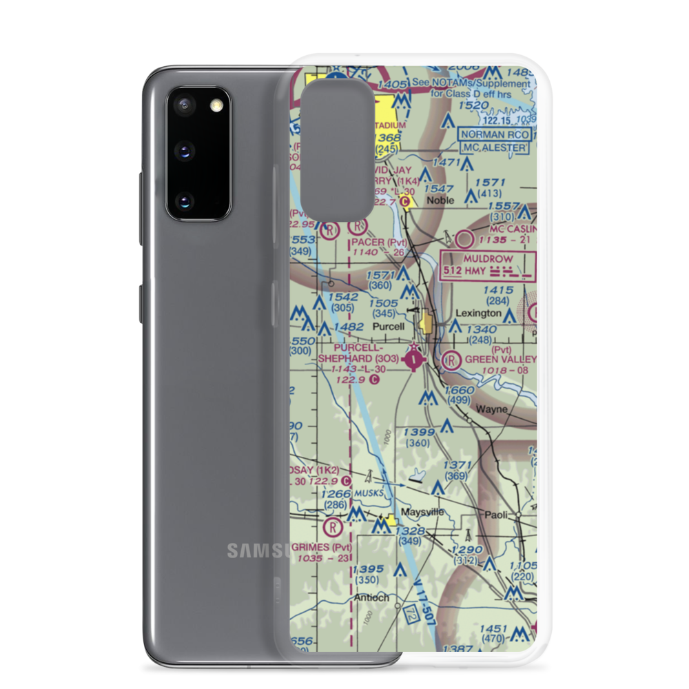 Purcell Municipal - Steven E. Shephard field (3O3) VFR Sectional Samsung Case Samsung Galaxy S20 model shown