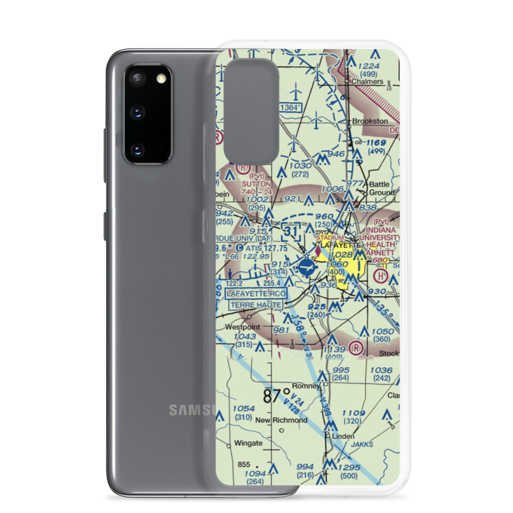 Purdue University Airport (LAF) VFR Sectional Samsung Case Samsung Galaxy S20 model shown