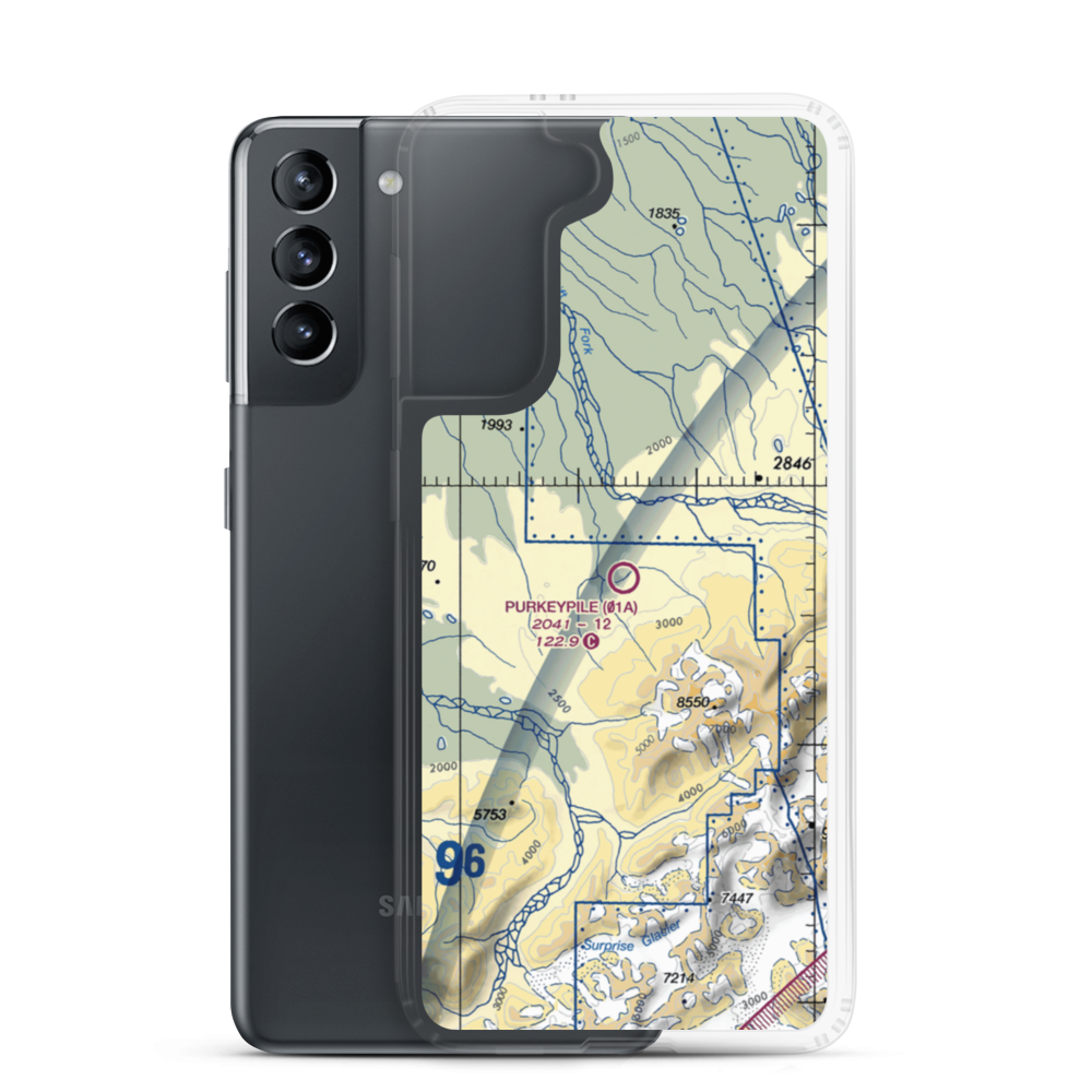 Purkeypile Airport (01A) VFR Sectional Samsung Case Samsung Galaxy S21 model shown