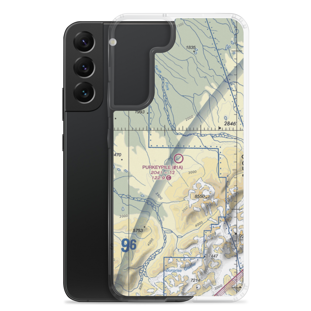 Purkeypile Airport (01A) VFR Sectional Samsung Case Samsung Galaxy S22 Plus model shown