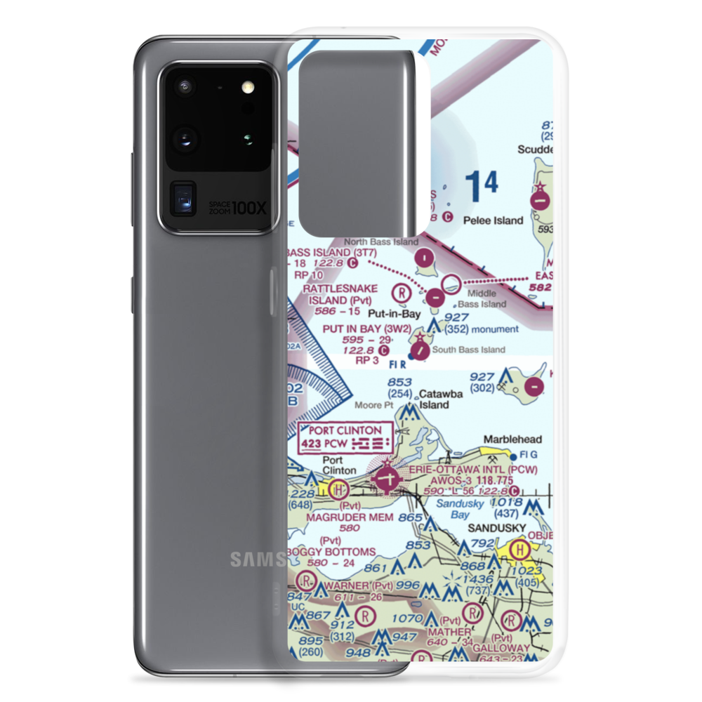 Put In Bay Airport (3W2) VFR Sectional Samsung Case Samsung Galaxy S20 Ultra model shown