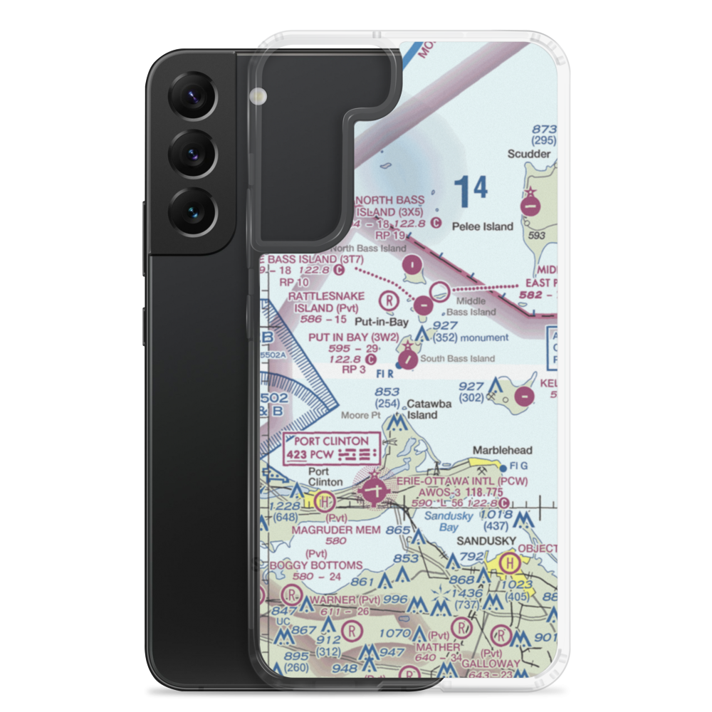 Put In Bay Airport (3W2) VFR Sectional Samsung Case Samsung Galaxy S22 Plus model shown