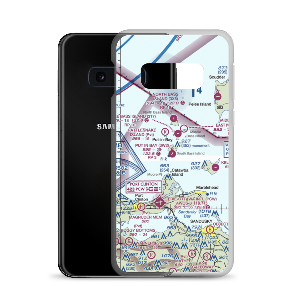 Put In Bay Airport (3W2) VFR Sectional Samsung Case Samsung Galaxy S10e model shown