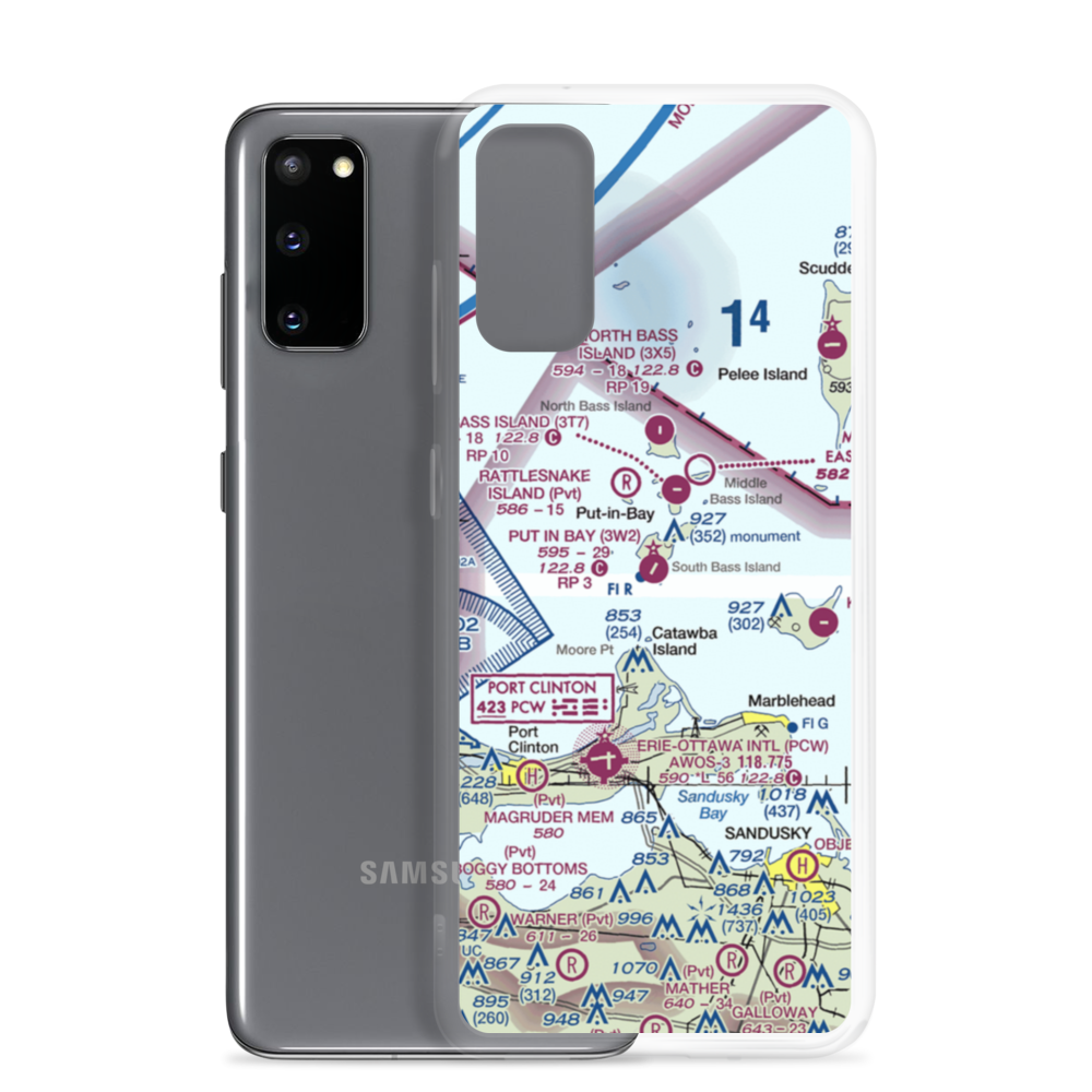 Put In Bay Airport (3W2) VFR Sectional Samsung Case Samsung Galaxy S20 model shown