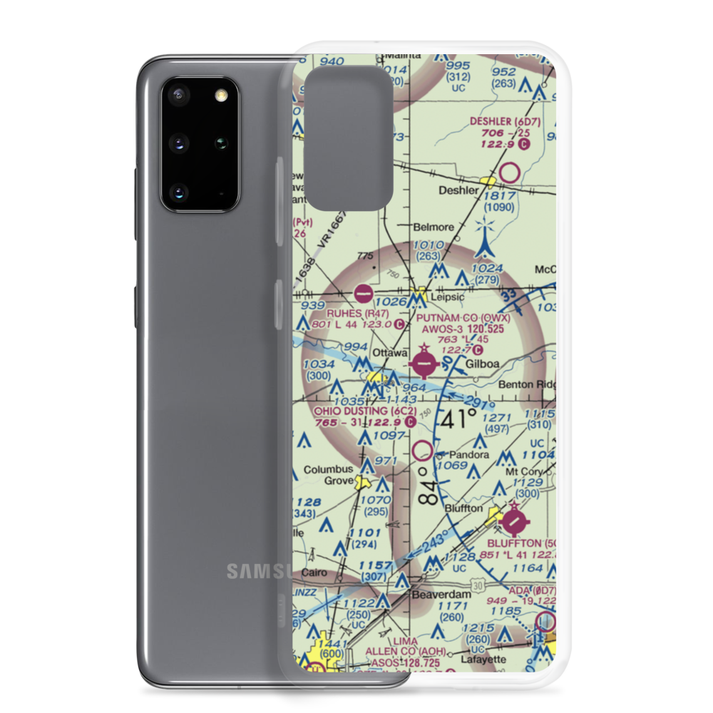 Putnam County Airport (OWX) VFR Sectional Samsung Case Samsung Galaxy S20 Plus model shown