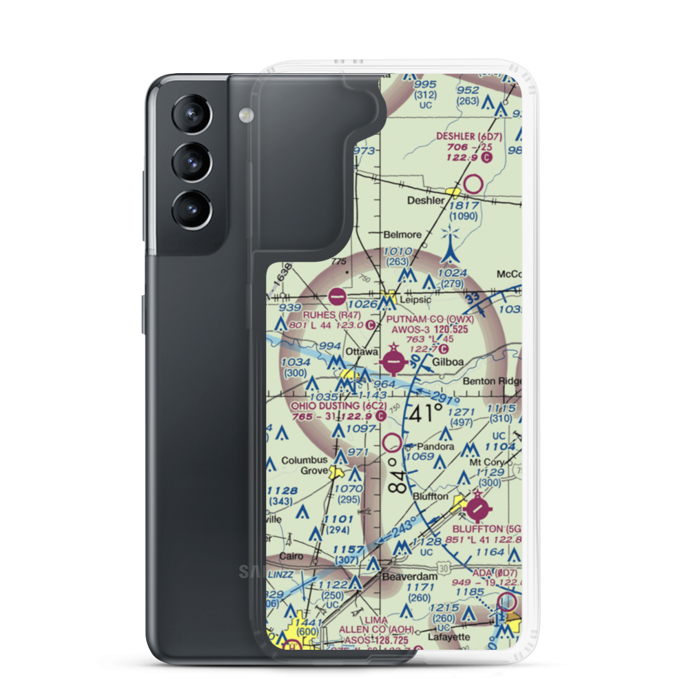 Putnam County Airport (OWX) VFR Sectional Samsung Case Samsung Galaxy S21 model shown