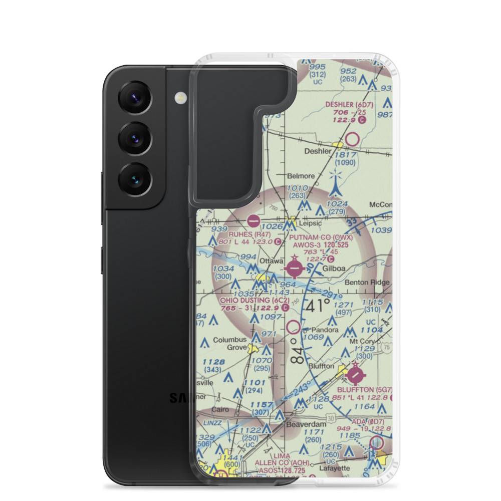 Putnam County Airport (OWX) VFR Sectional Samsung Case Samsung Galaxy S22 model shown