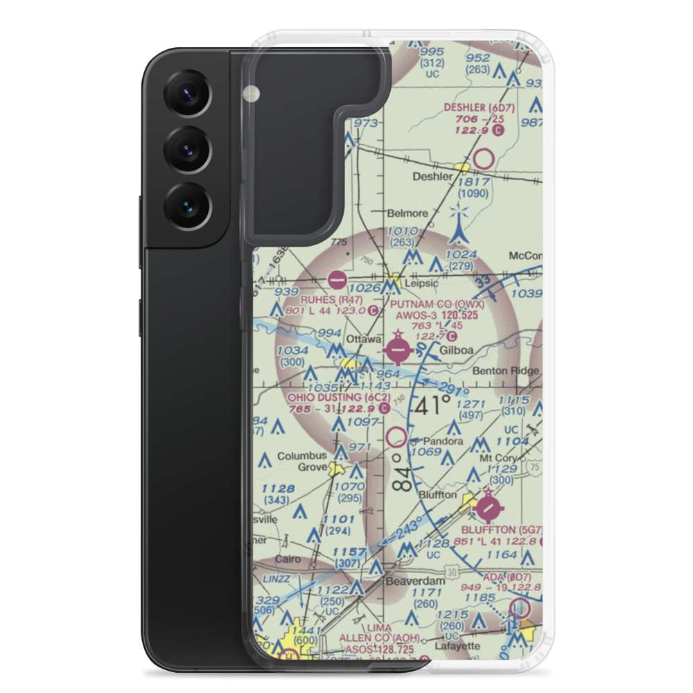 Putnam County Airport (OWX) VFR Sectional Samsung Case Samsung Galaxy S22 Plus model shown