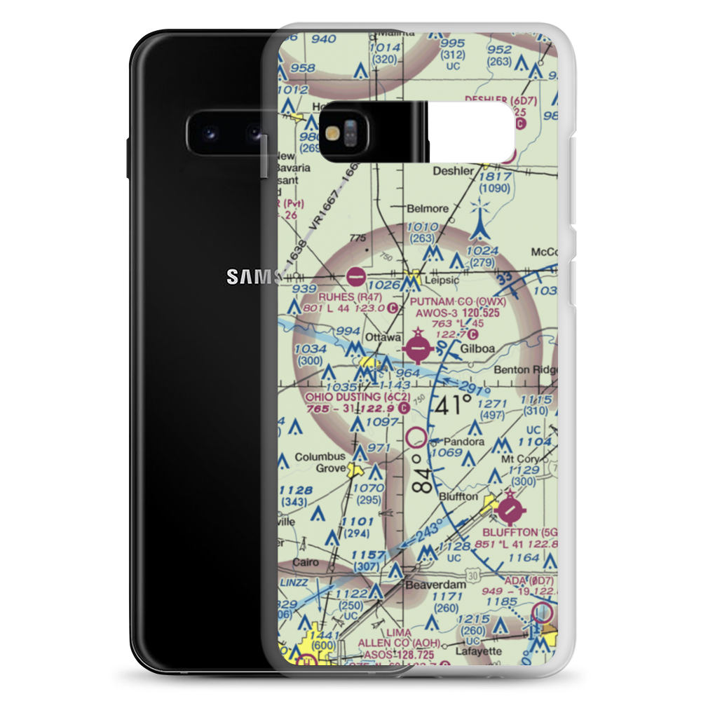 Putnam County Airport (OWX) VFR Sectional Samsung Case Samsung Galaxy S10+ model shown