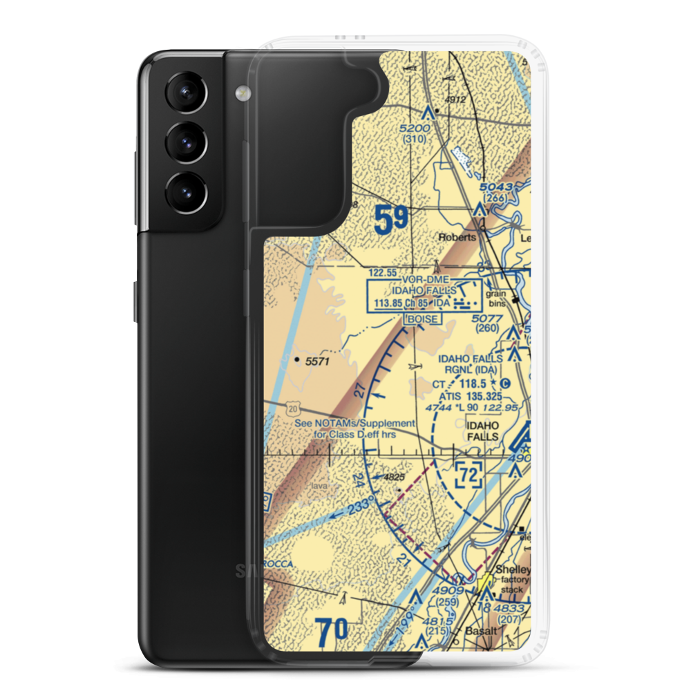 Q.B. One Airport (ID50) VFR Sectional Samsung Case Samsung Galaxy S21 Plus model shown