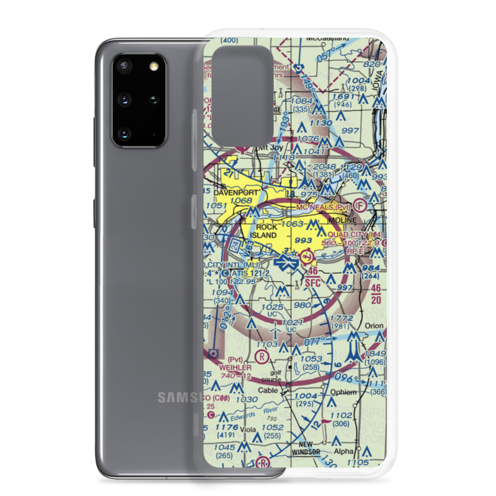 Quad-City Seaplane Base (I04) VFR Sectional Samsung Case Samsung Galaxy S20 Plus model shown