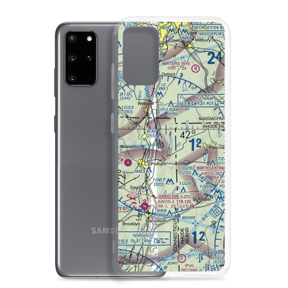 Quaddick Lake Seaplane Base (CT82) VFR Sectional Samsung Case Samsung Galaxy S20 Plus model shown