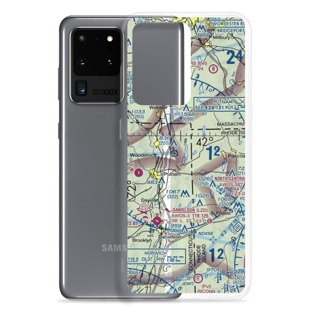 Quaddick Lake Seaplane Base (CT82) VFR Sectional Samsung Case Samsung Galaxy S20 Ultra model shown