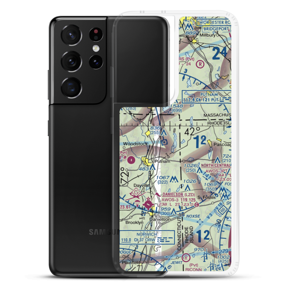 Quaddick Lake Seaplane Base (CT82) VFR Sectional Samsung Case Samsung Galaxy S21 Ultra model shown