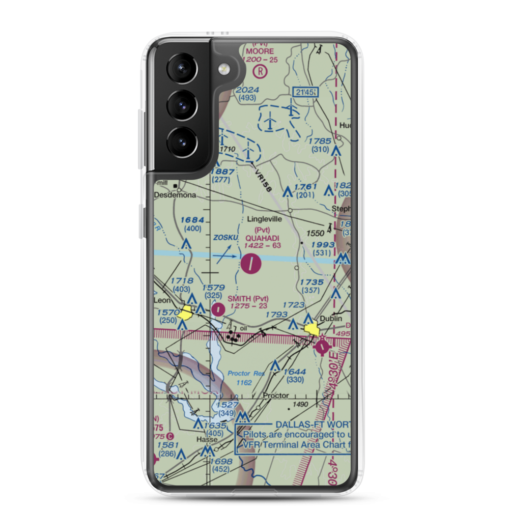 Quahadi Ranch Airport (17XS) VFR Sectional Samsung Case Samsung Galaxy S21 Plus model shown