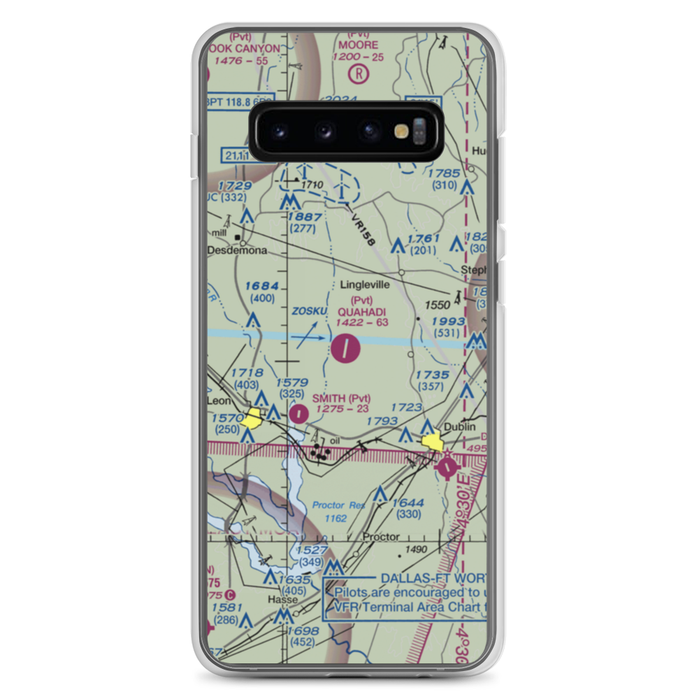 Quahadi Ranch Airport (17XS) VFR Sectional Samsung Case Samsung Galaxy S10+ model shown