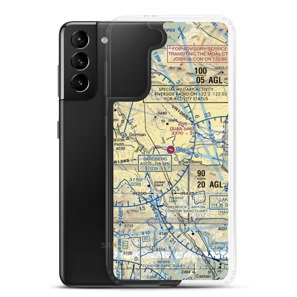 Quail Lake Sky Park Airport (CL46) VFR Sectional Samsung Case Samsung Galaxy S21 Plus model shown