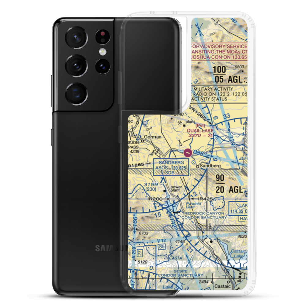 Quail Lake Sky Park Airport (CL46) VFR Sectional Samsung Case Samsung Galaxy S21 Ultra model shown