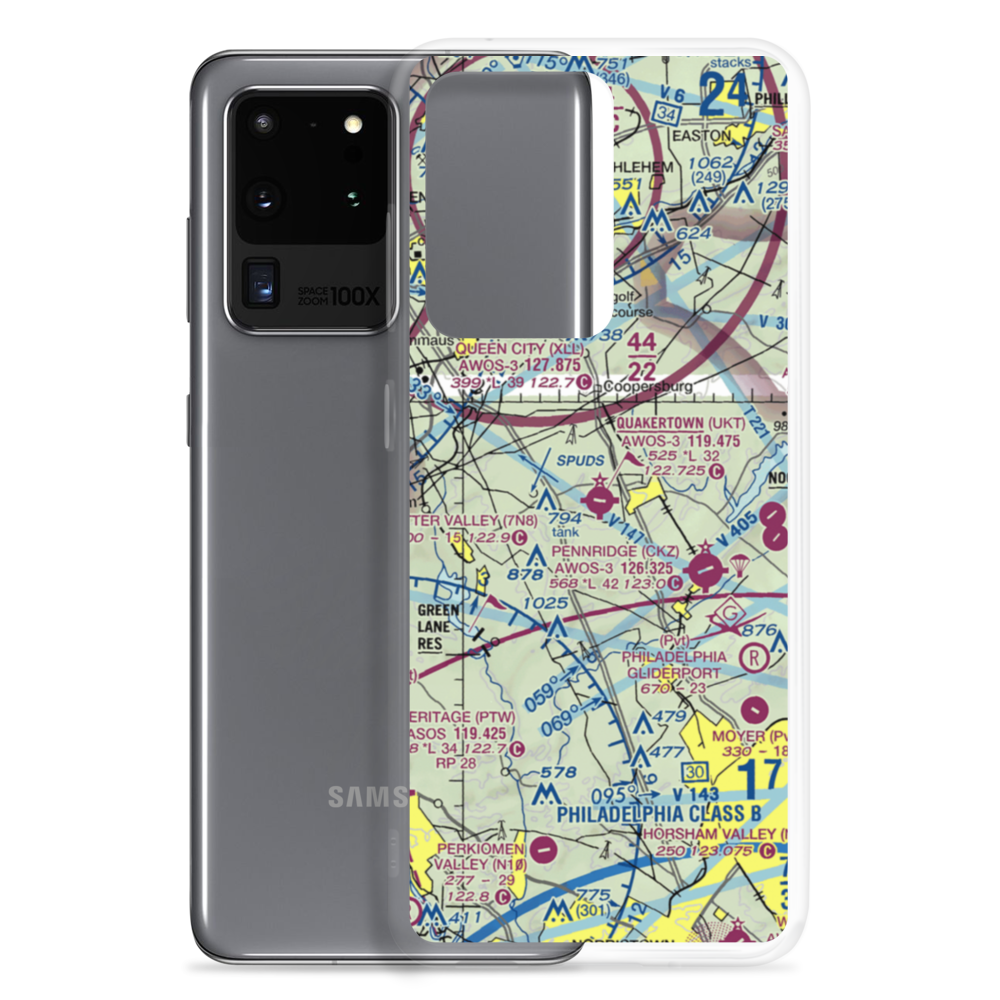 Quakertown Airport (UKT) VFR Sectional Samsung Case Samsung Galaxy S20 Ultra model shown