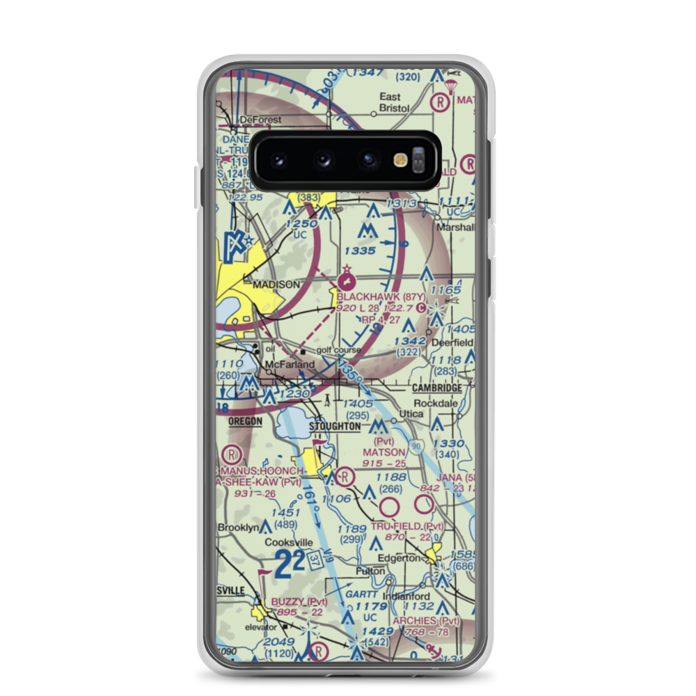 Quale Airport (87WI) VFR Sectional Samsung Case Samsung Galaxy S10 model shown
