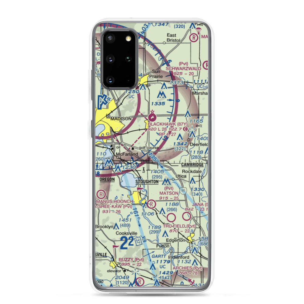 Quale Airport (87WI) VFR Sectional Samsung Case Samsung Galaxy S20 Plus model shown