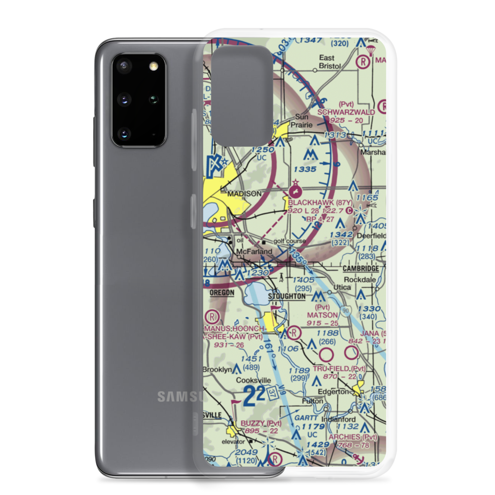 Quale Airport (87WI) VFR Sectional Samsung Case Samsung Galaxy S20 Plus model shown