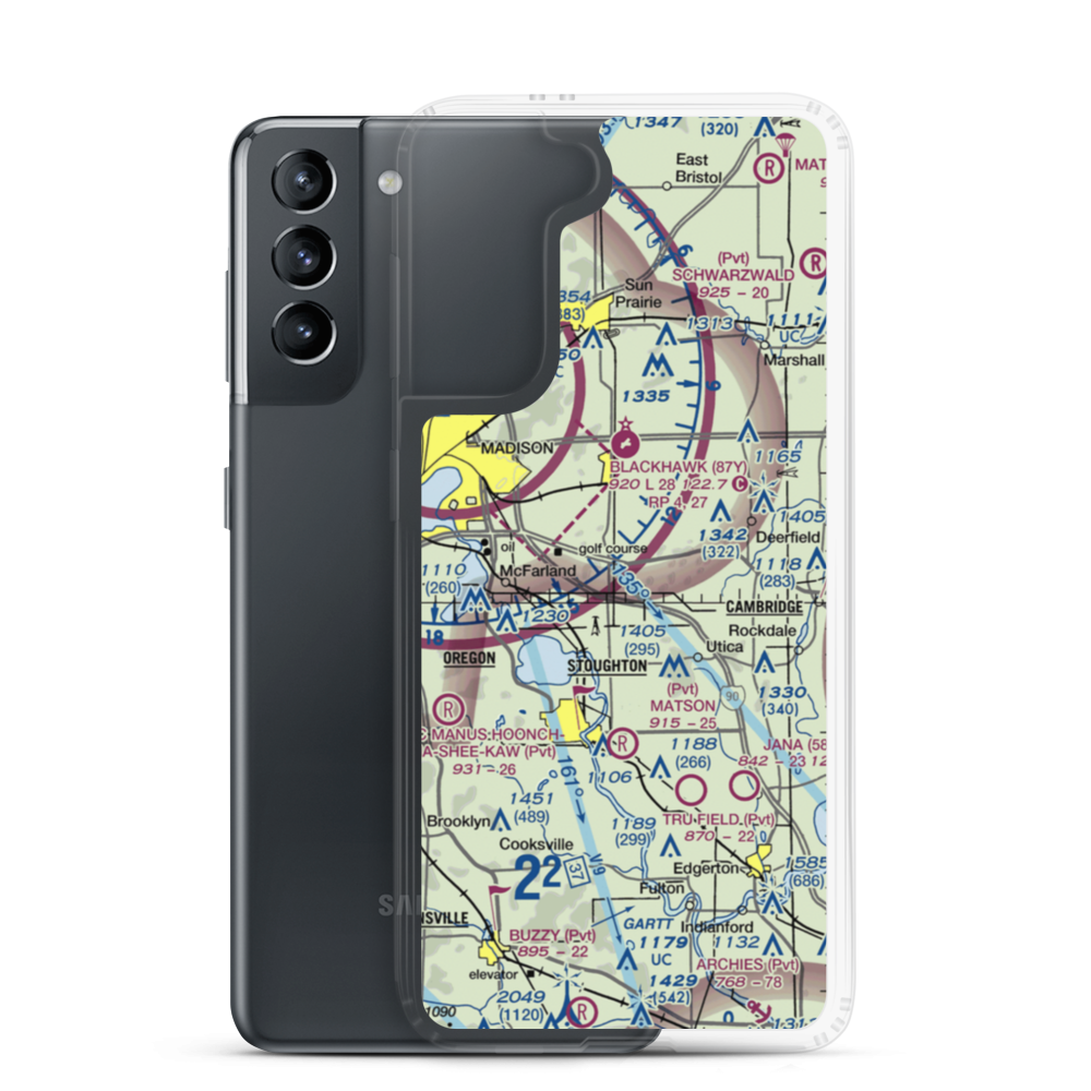 Quale Airport (87WI) VFR Sectional Samsung Case Samsung Galaxy S21 model shown