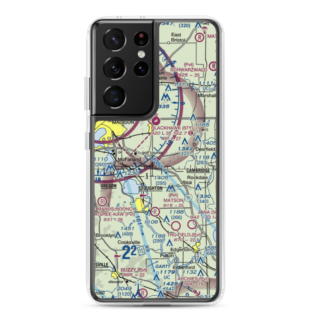 Quale Airport (87WI) VFR Sectional Samsung Case Samsung Galaxy S21 Ultra model shown