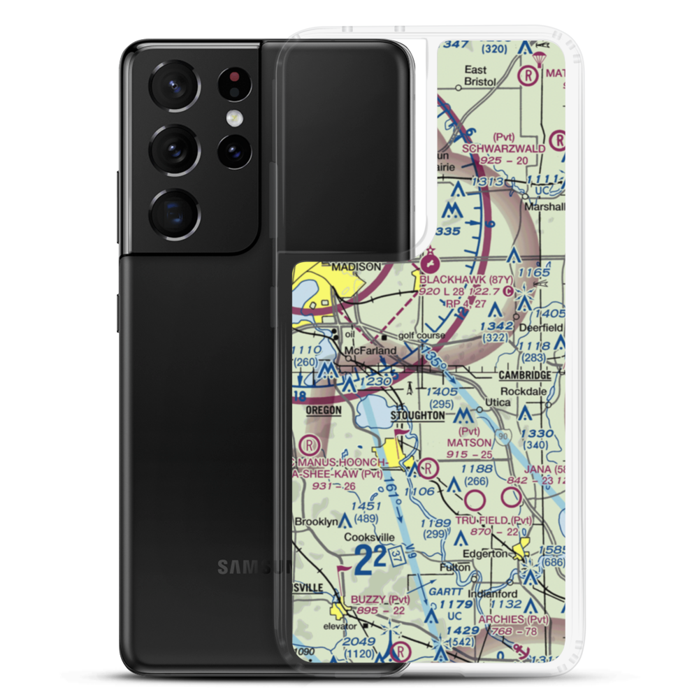 Quale Airport (87WI) VFR Sectional Samsung Case Samsung Galaxy S21 Ultra model shown