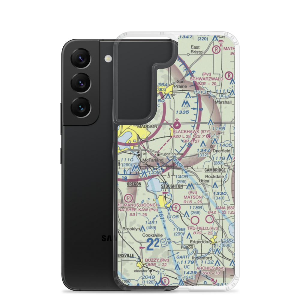 Quale Airport (87WI) VFR Sectional Samsung Case Samsung Galaxy S22 model shown