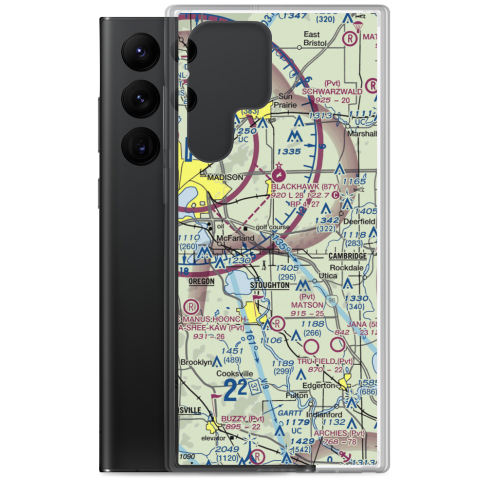 Quale Airport (87WI) VFR Sectional Samsung Case Samsung Galaxy S22 Ultra model shown