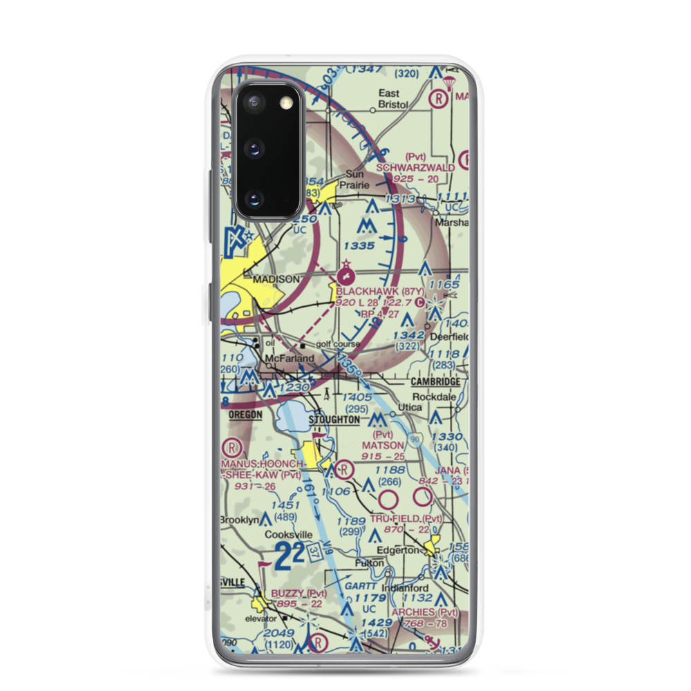 Quale Airport (87WI) VFR Sectional Samsung Case Samsung Galaxy S20 model shown