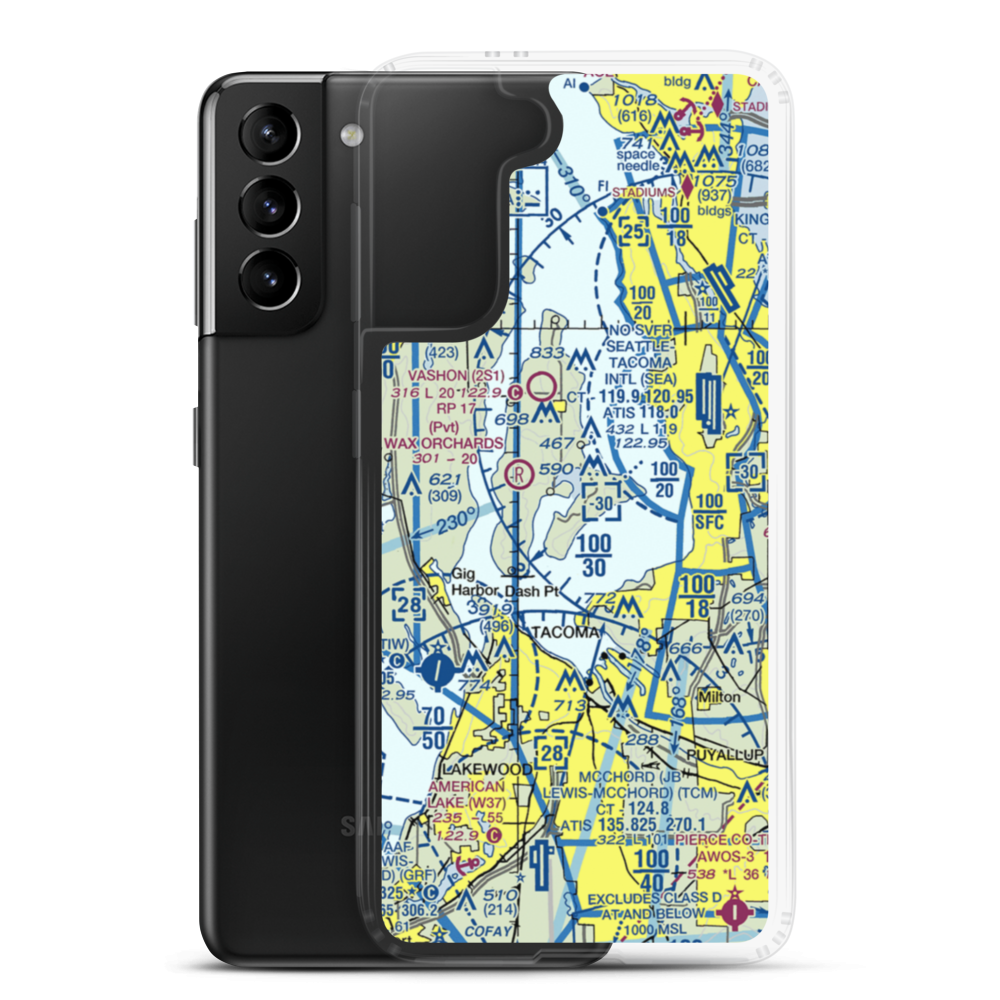 Quartermaster Harbor Seaplane Base (2WA2) VFR Sectional Samsung Case Samsung Galaxy S21 Plus model shown