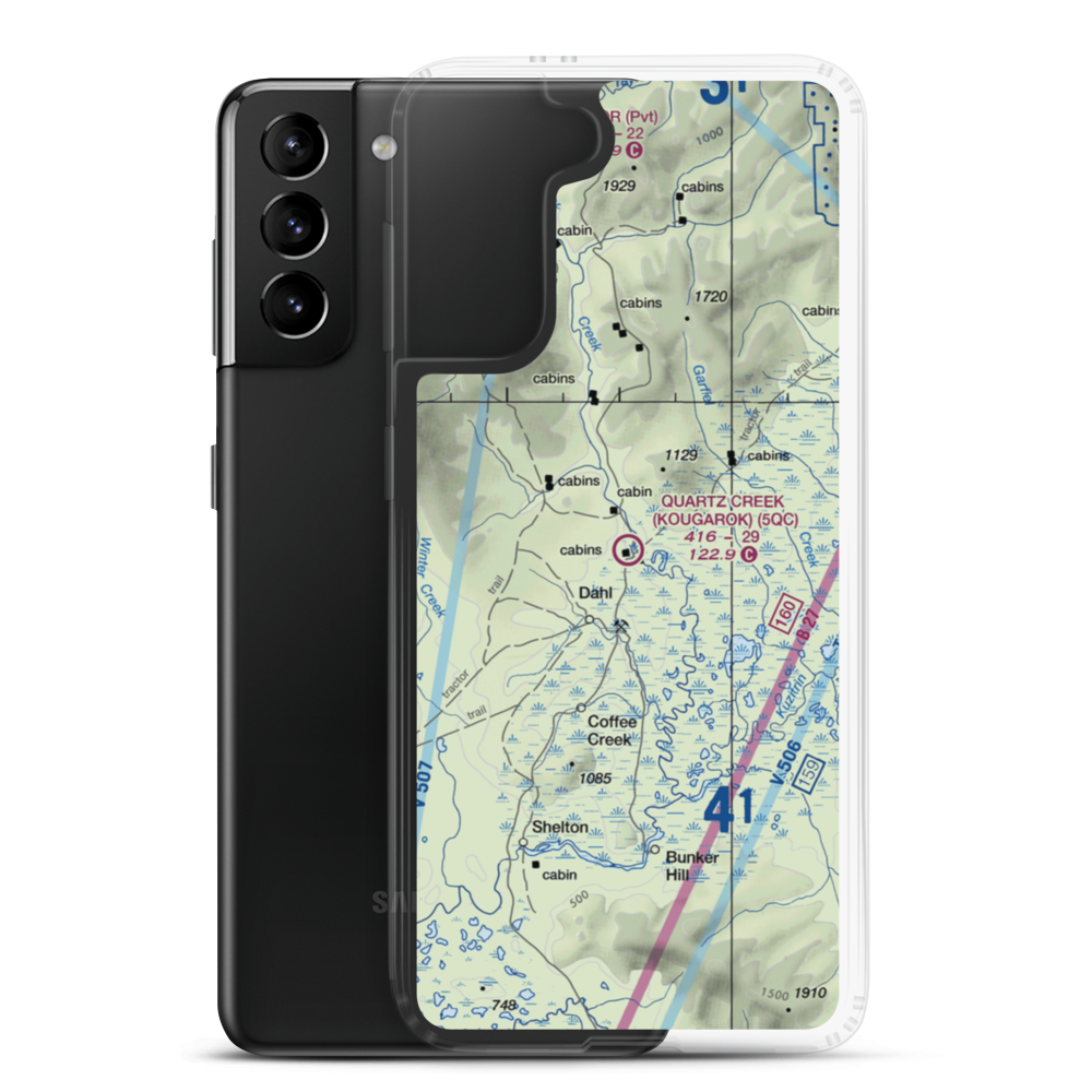 Quartz Creek /Kougarok/ Airport (5QC) VFR Sectional Samsung Case Samsung Galaxy S21 Plus model shown