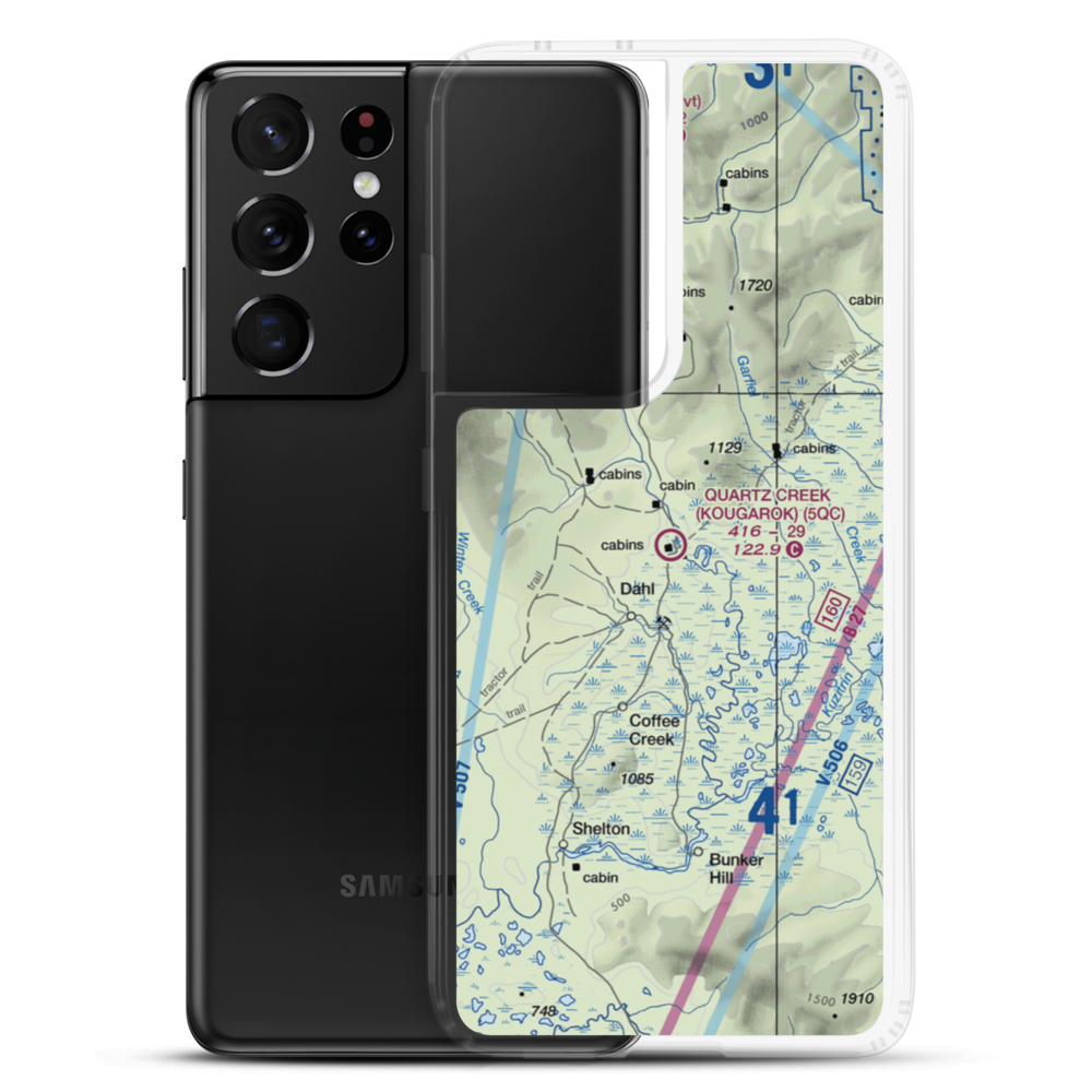 Quartz Creek /Kougarok/ Airport (5QC) VFR Sectional Samsung Case Samsung Galaxy S21 Ultra model shown
