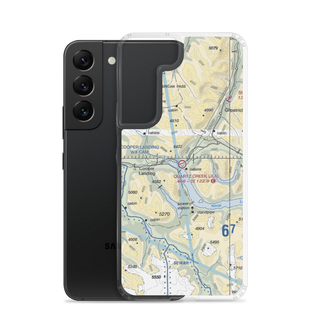 Quartz Creek Airport (JLA) VFR Sectional Samsung Case Samsung Galaxy S22 model shown