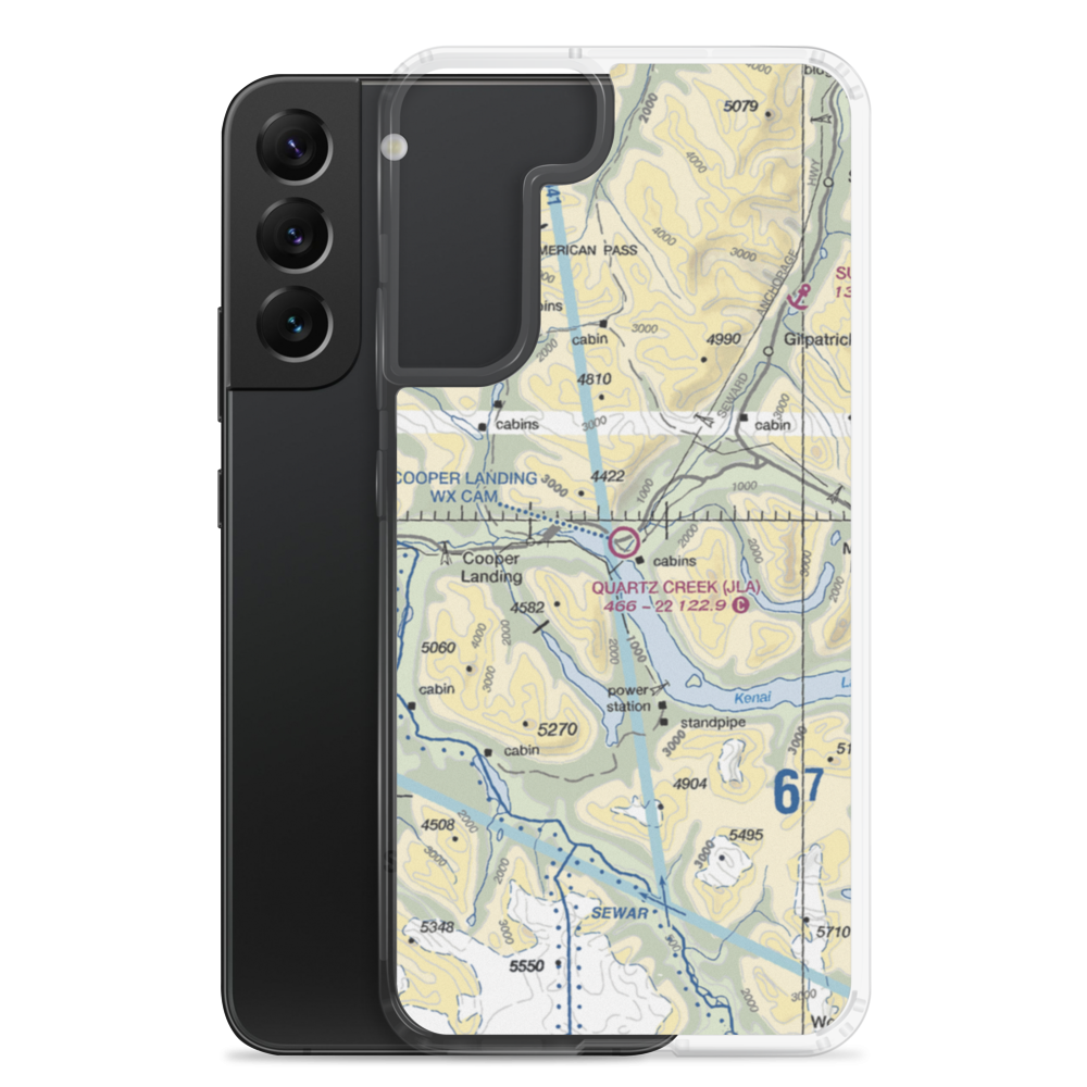 Quartz Creek Airport (JLA) VFR Sectional Samsung Case Samsung Galaxy S22 Plus model shown